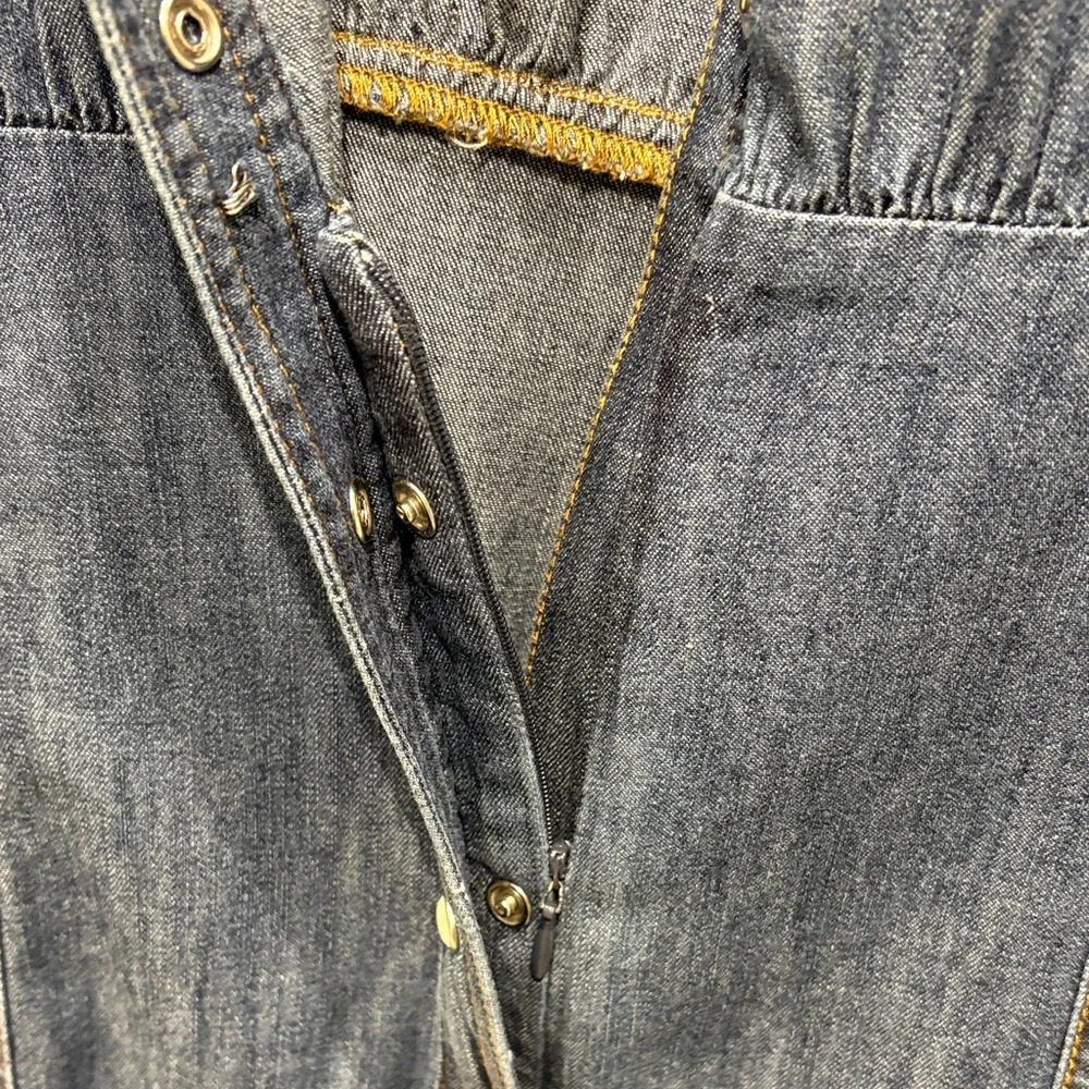 NWOT Veronica Beard Keston Casual Dark Blue Denim Shirt Dress 10 / 8 - Picture 6 of 13